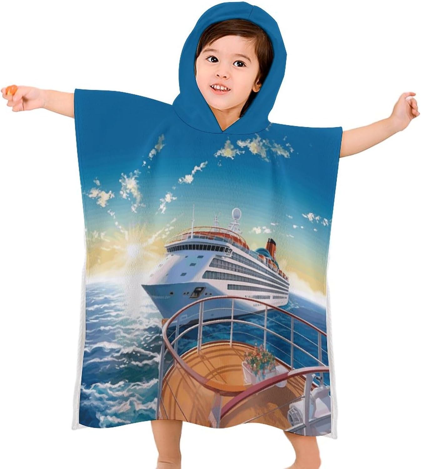 Kids Bath Towel with Hood for Summer and Beach