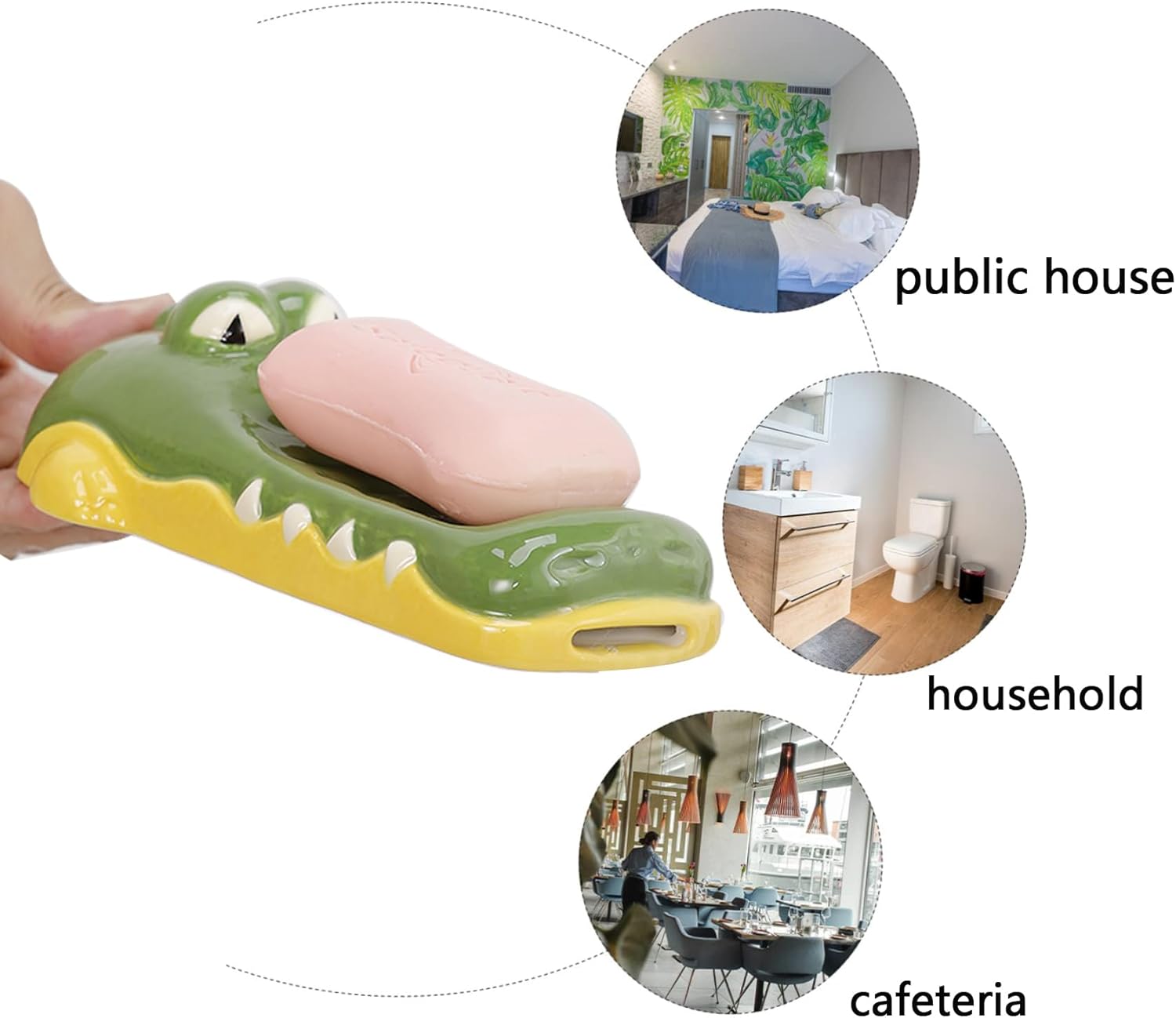 UAYBABU Crocodile Soap Dish Self-Draining Kitchen Sink Organizer