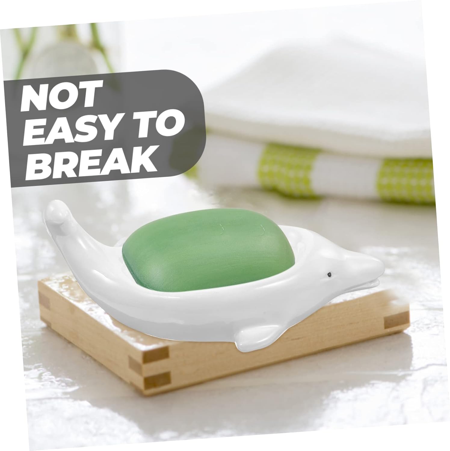Ciieeo Ceramic Dolphin Soap Dish for Kids