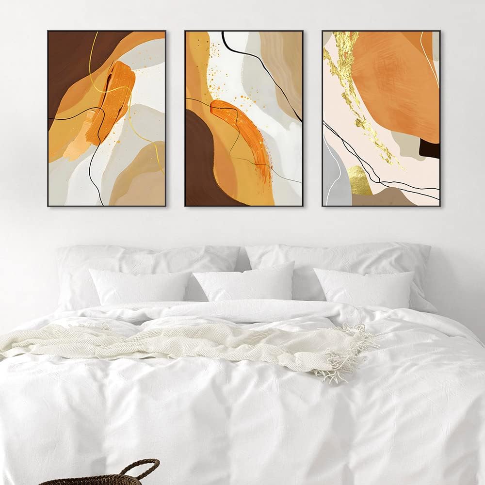Mplong 3 Piece Framed Canvas Wall Art Abstract