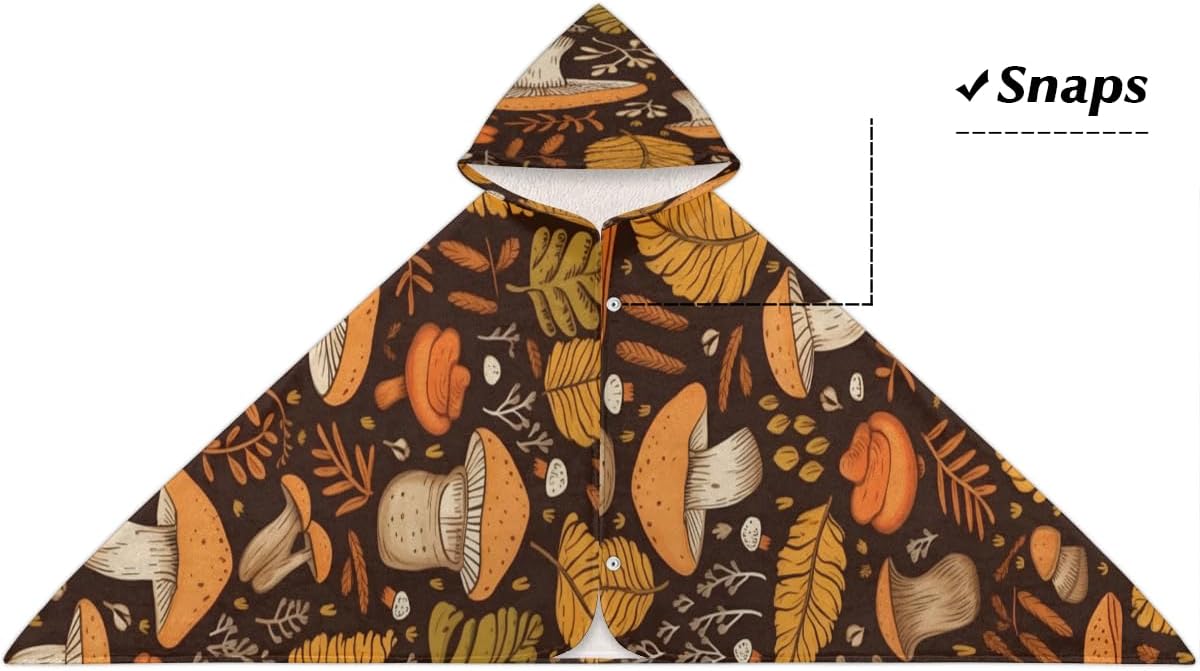 Pardick Kids Bath Towel with Hood and Mushroom Design