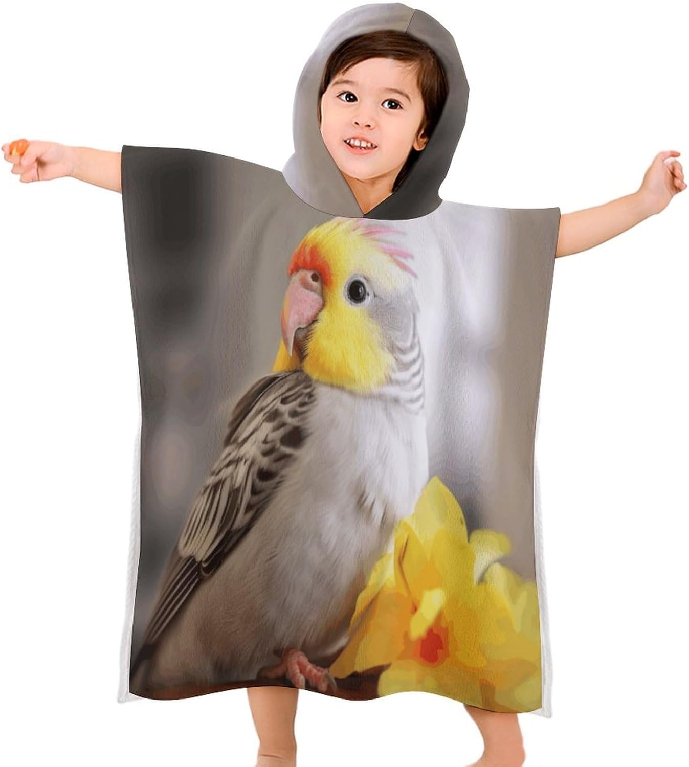 Cute Cockatiel Kids Hooded Bath Towel