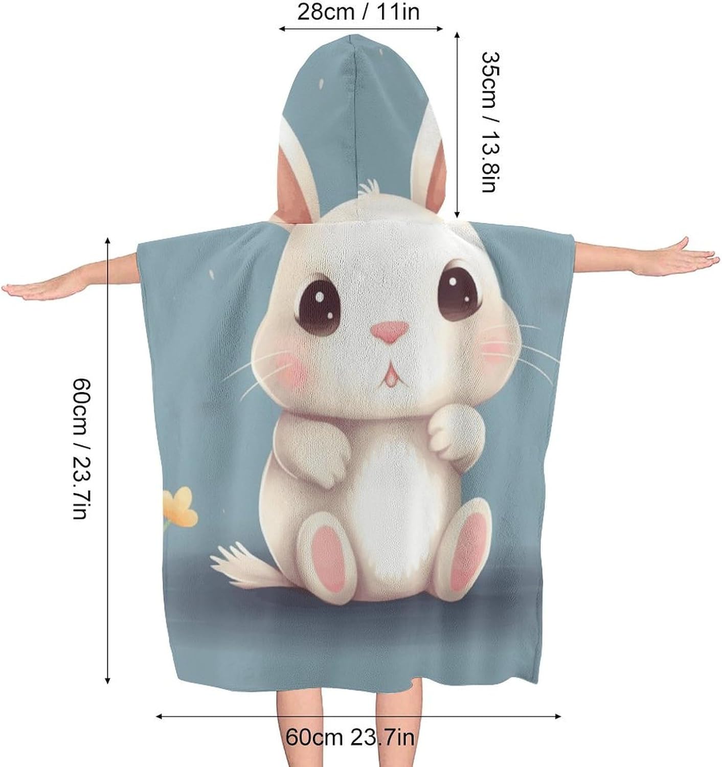 Kids Cute Bunny Hooded Bath Towel