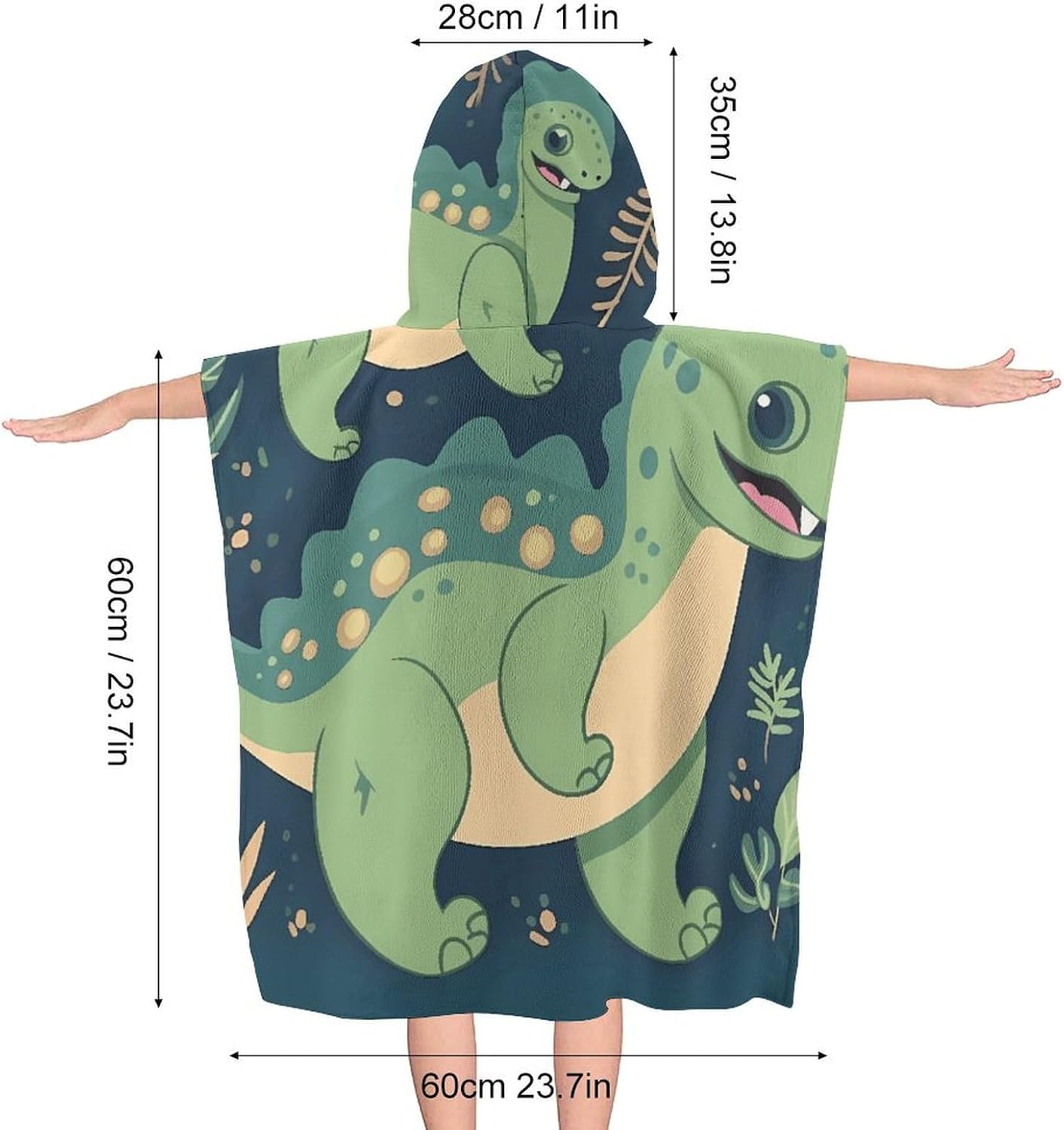 Cute Dinosaur Kids Hooded Bath Towel