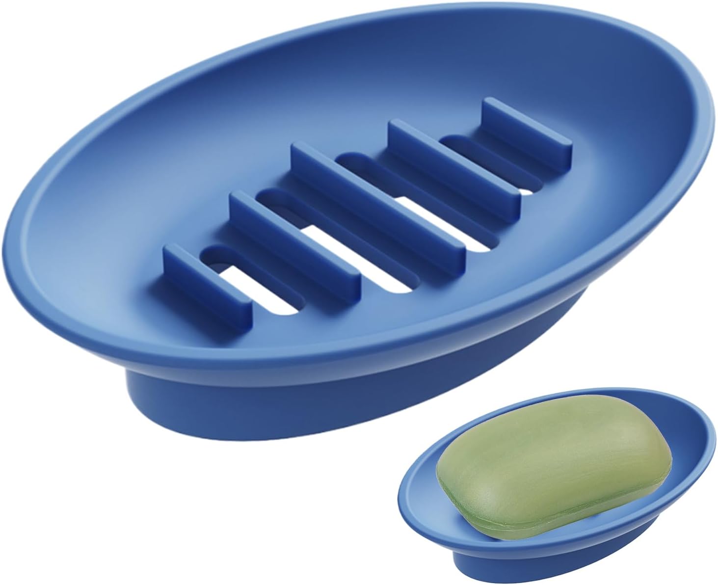 Silicone Soap Dish for Shower Bar Holder Tray with Drainage
