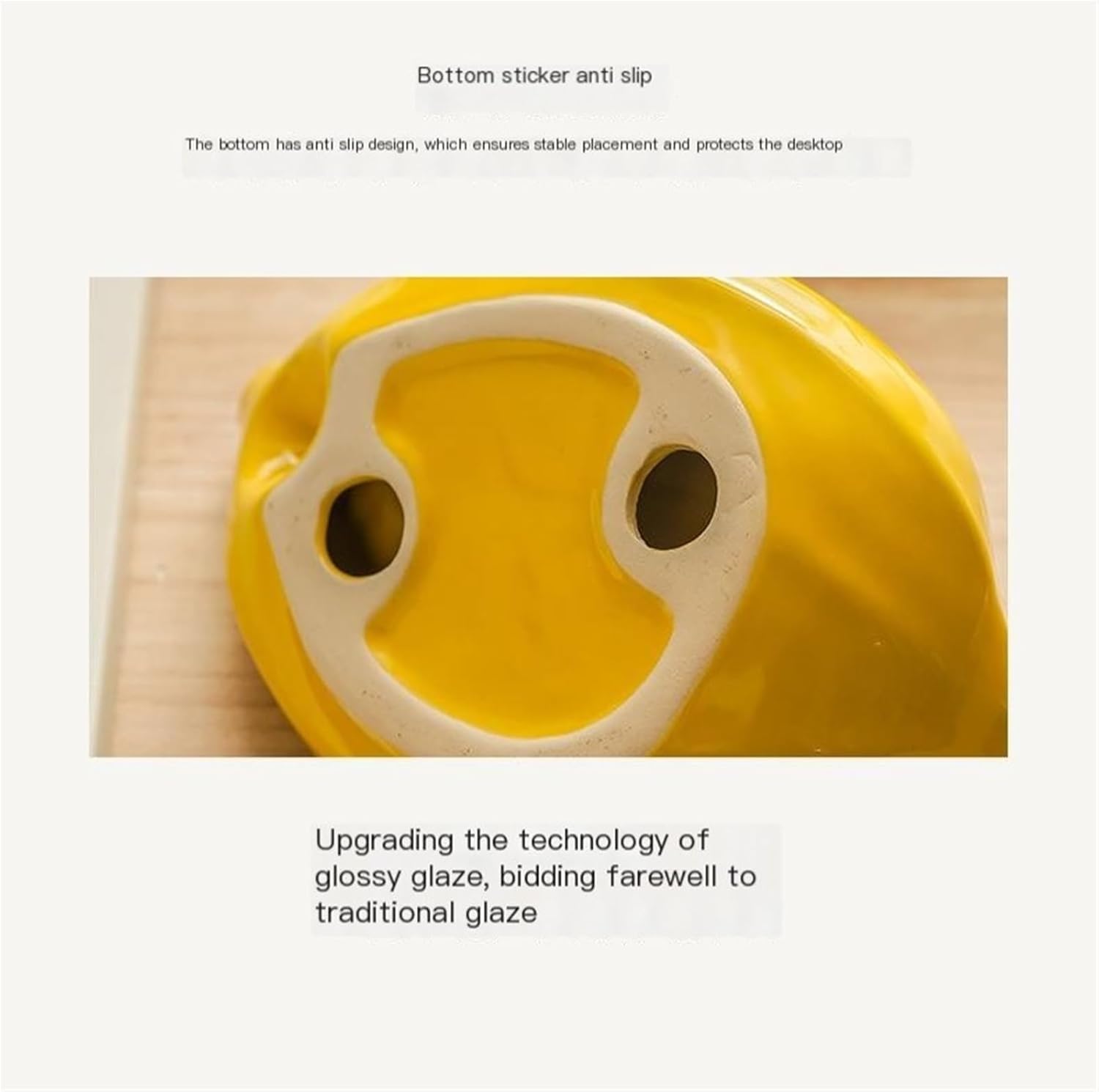 Ceramic Banana Soap Holder with Drain Green and Yellow