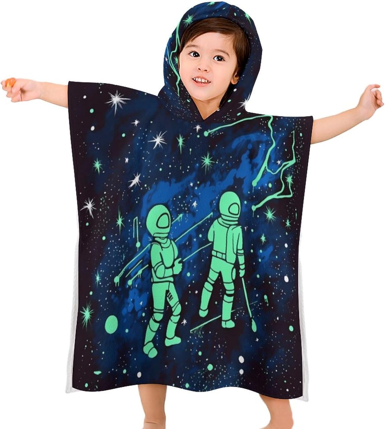 Glow in The Dark Kids Hooded Towel Poncho 1