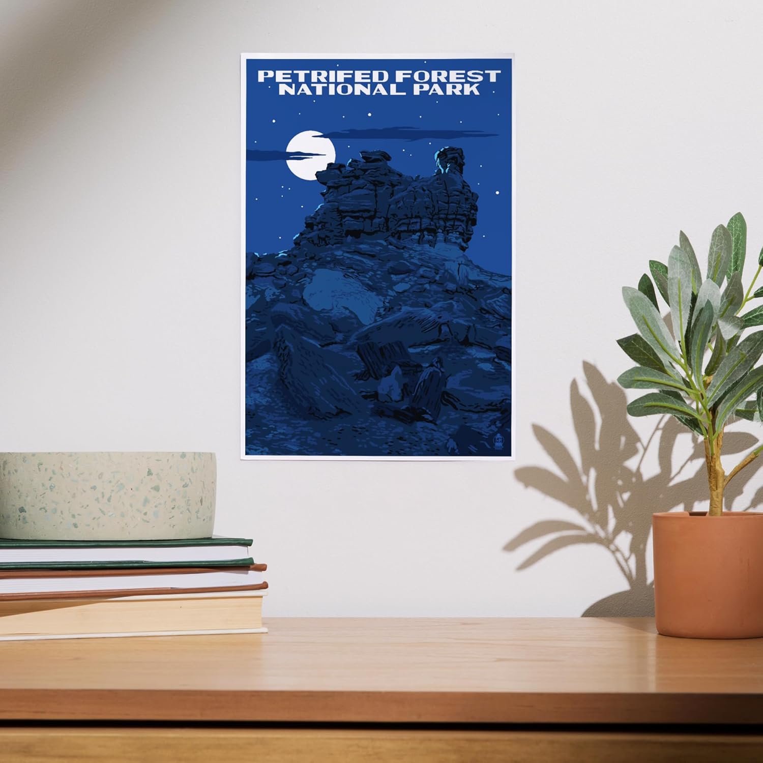 Lantern Press 8x12 Art Print Petrified Forest Night Sky