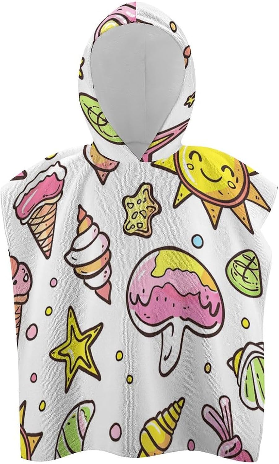 Kids Bath Towel with Hood Graffiti Design