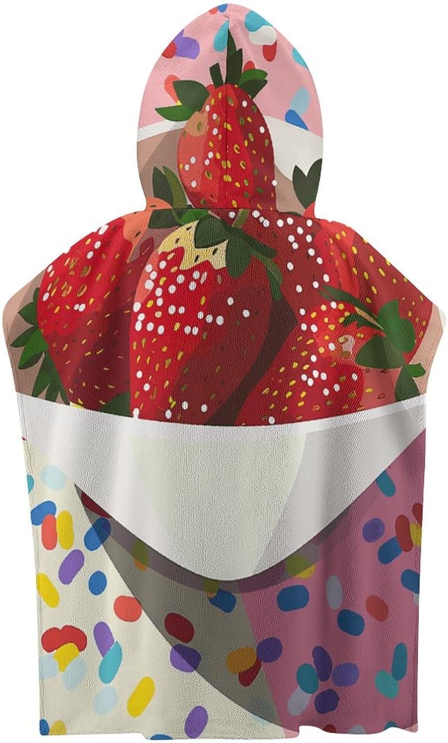 YTDRZ Kids Hooded Bath Towel with Strawberries Design
