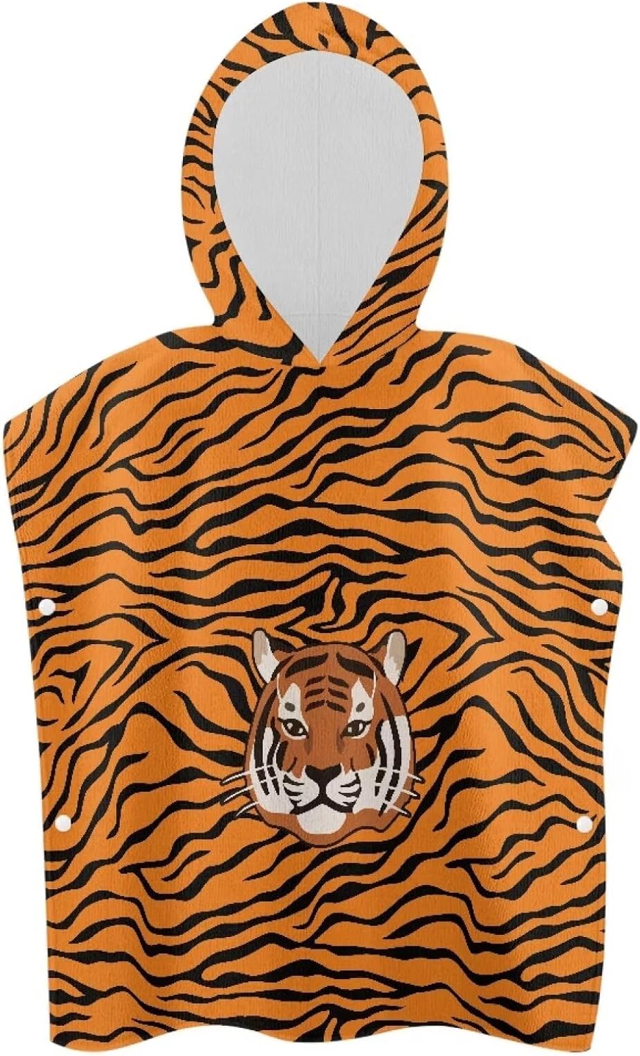 Tiger Stripe Kids Hooded Bath Towel Poncho Large