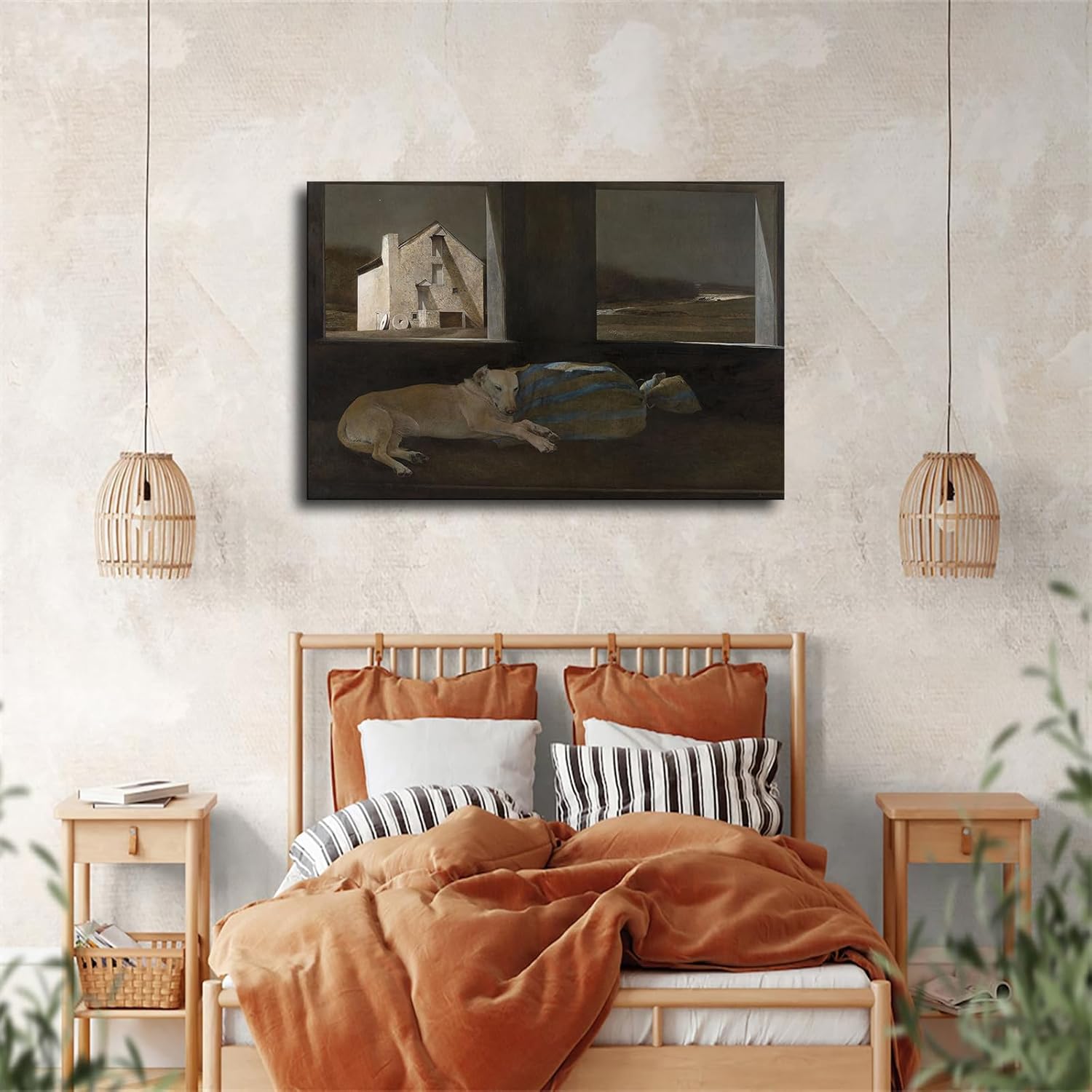 Night Sleeper By Andrew Wyeth Framed Canvas Poster 24x36
