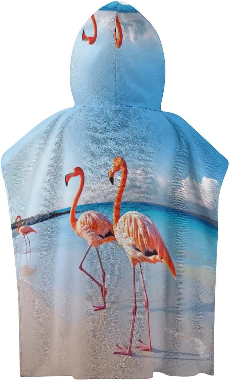 Kids Bath Towel with Flamingo Print Hood
