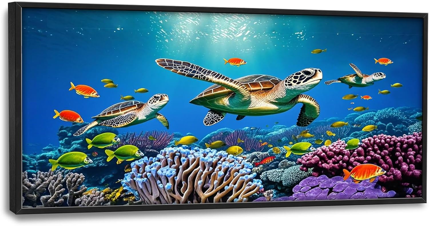 Large Turtle Wall Art for Living Room Decor