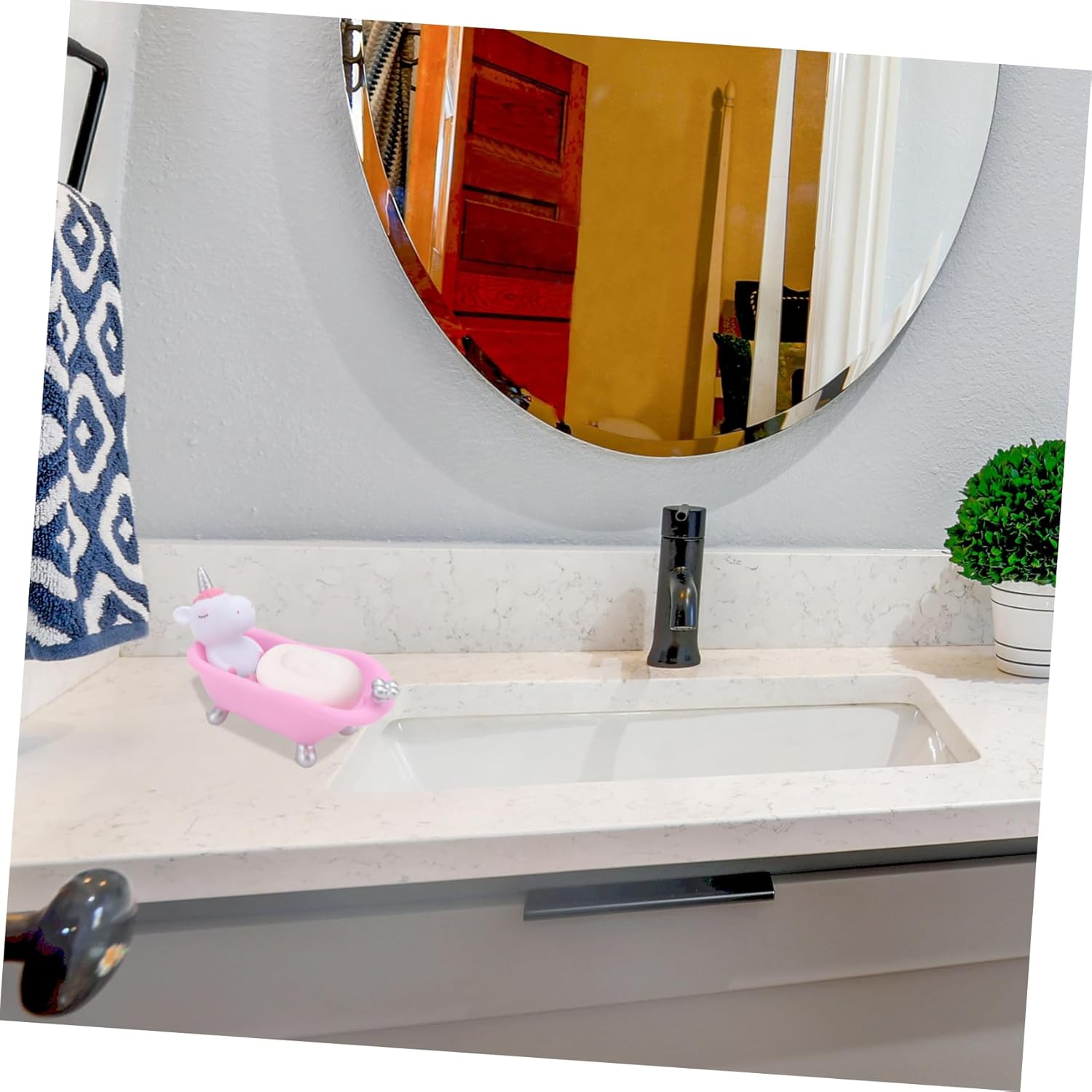 Adorable Unicorn Soap Holder Cartoon Animal Bathroom Decor