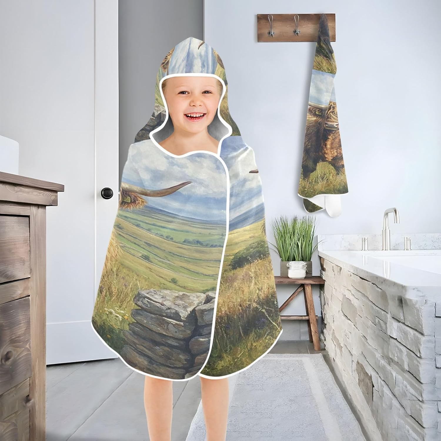Kigai Kids Hooded Bath Towel Soft and Absorbent 1