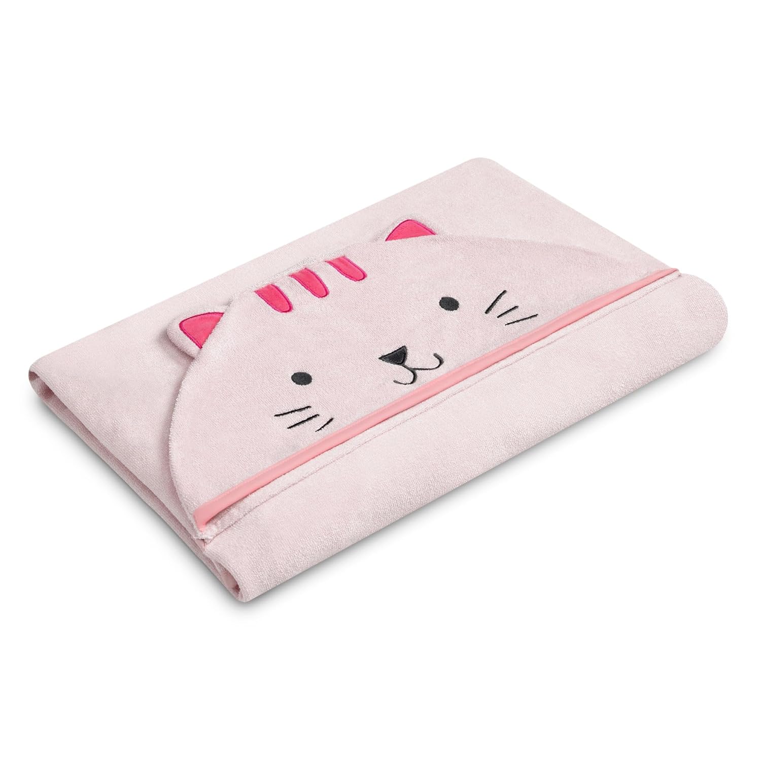 Delta Children Kids Hooded Bath Towel with Pockets - Pink Cat