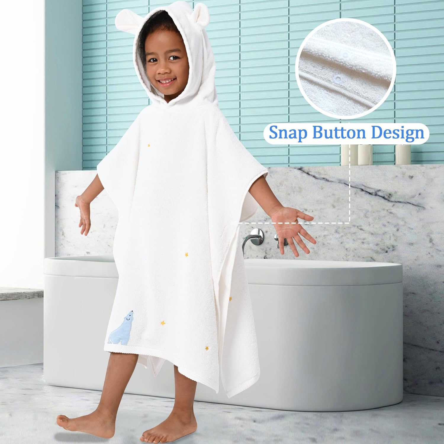 VOOVA MOVAS White Toddler Towel Set with Hood - 3-6 Years