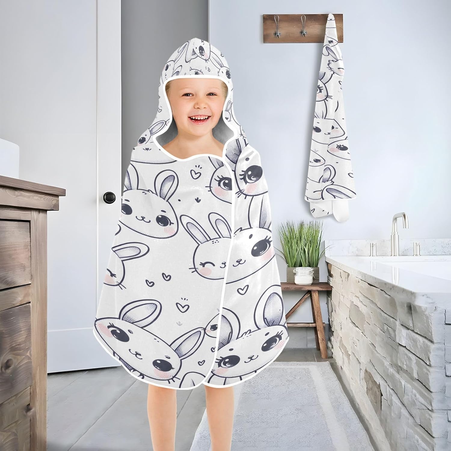Toddler Beach Towel Hooded Soft Pool Towel for Kids