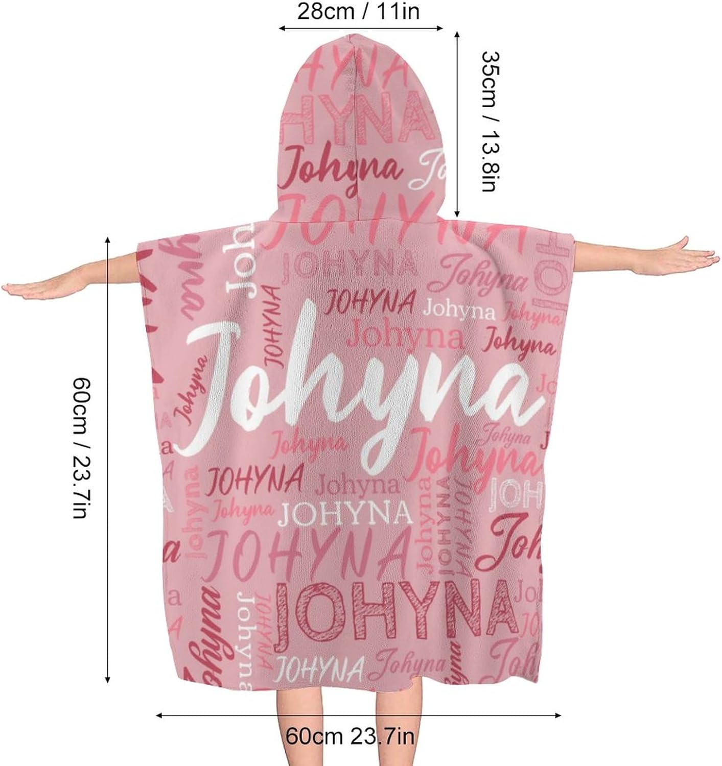 Custom Kids Hooded Towel with Name Personalized