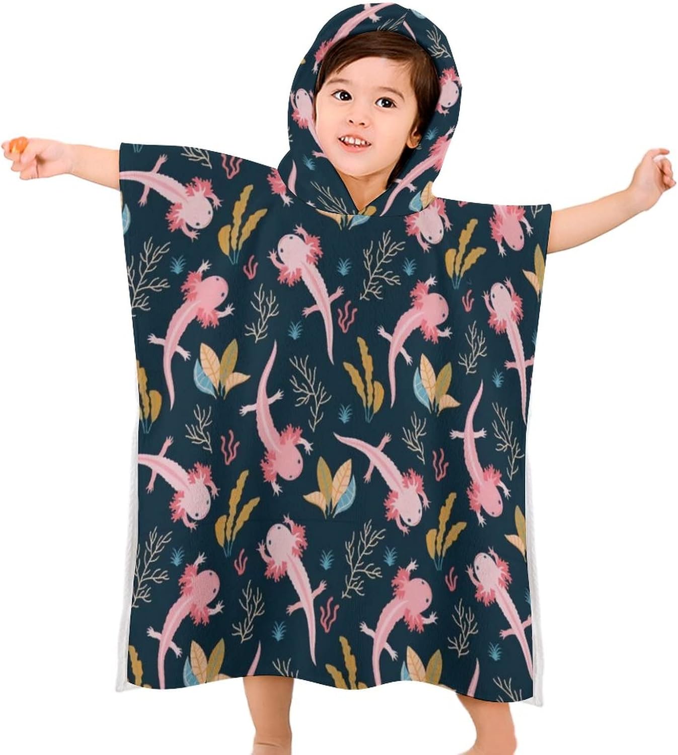 Axolotl Kids Beach Towel with Hood