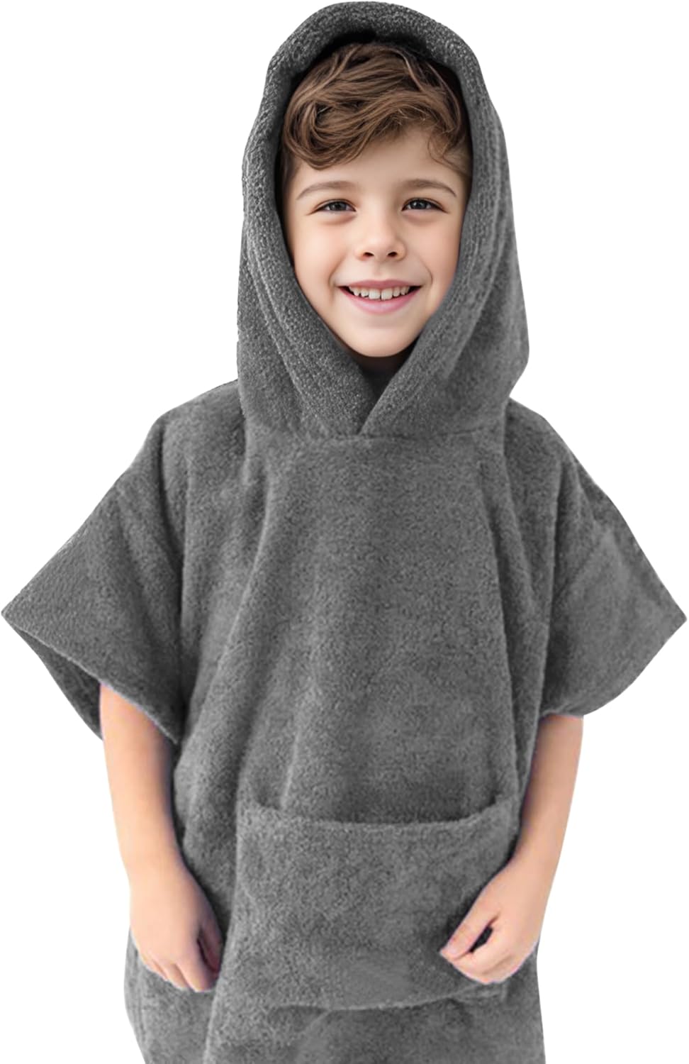 MissShorthair Kids Hooded Beach Towel with Pullover Design