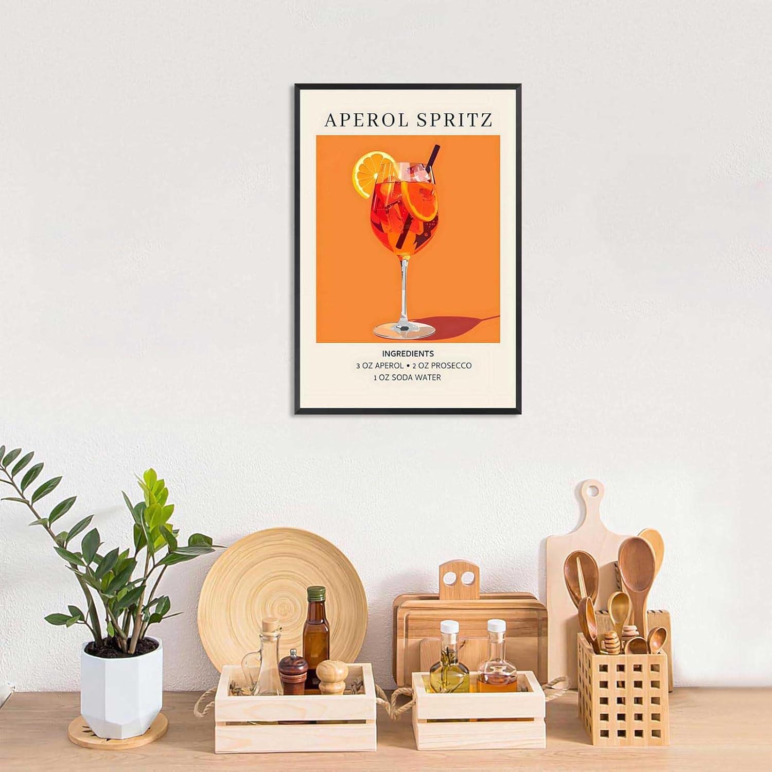 Vintage Cocktail Poster Framed 12x16in Wall Art
