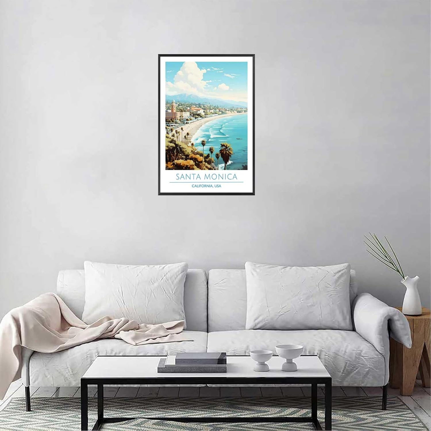Santa Monica Coast Framed Poster 24x36in