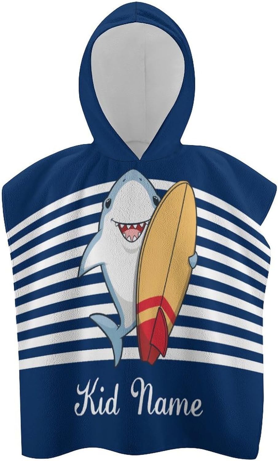 Custom Kids Beach Towel with Hood and Stripes