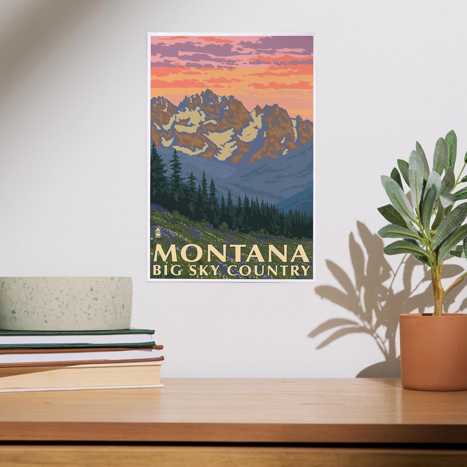 Lantern Press 8x12 Art Print Montana Big Sky Country Spring Flowers