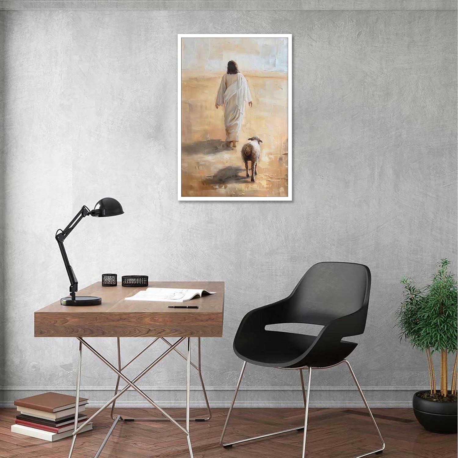 Jesus And The Lamb Poster 12x16in Unframed Wall Art