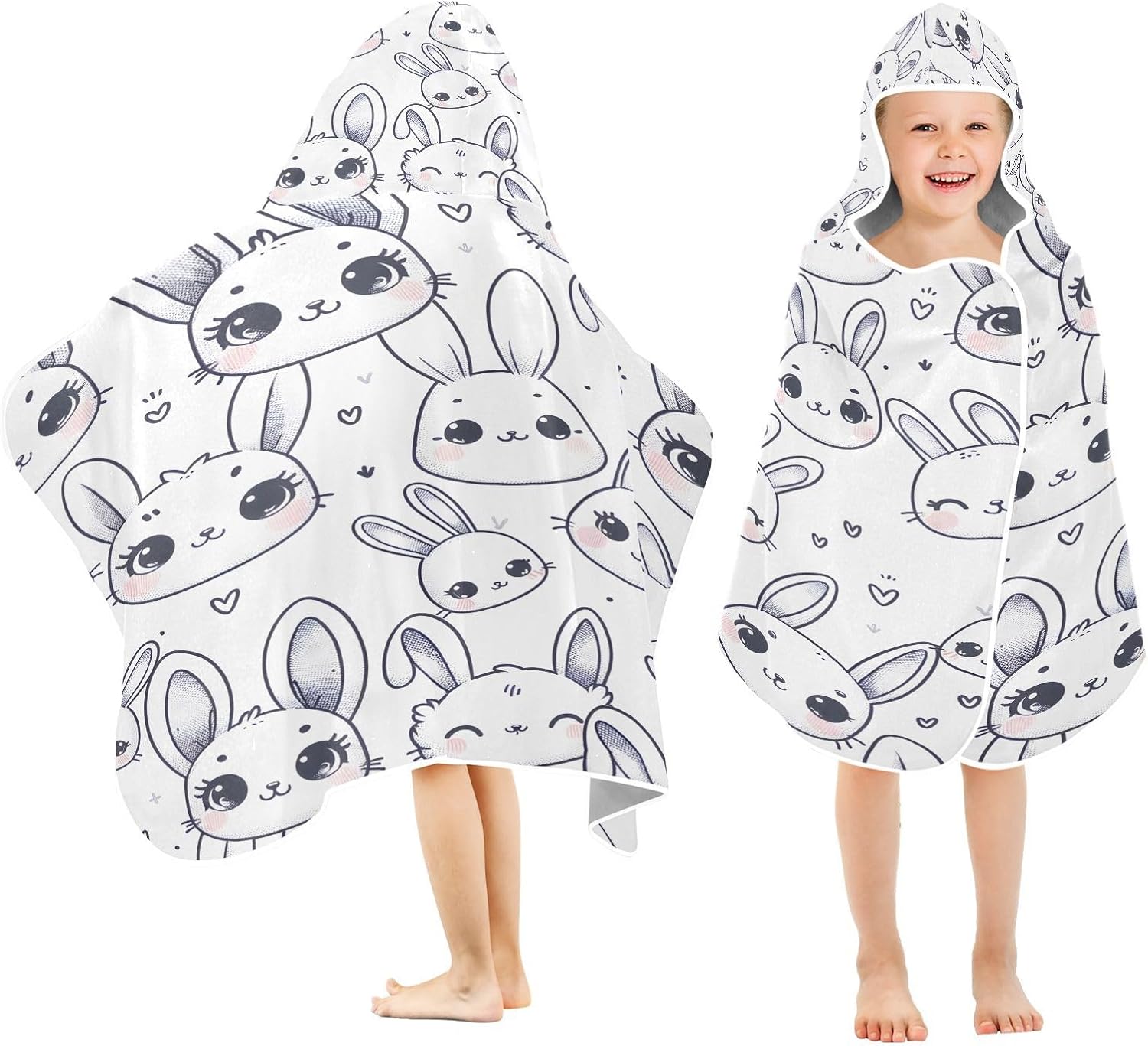Toddler Beach Towel Hooded Soft Pool Towel for Kids
