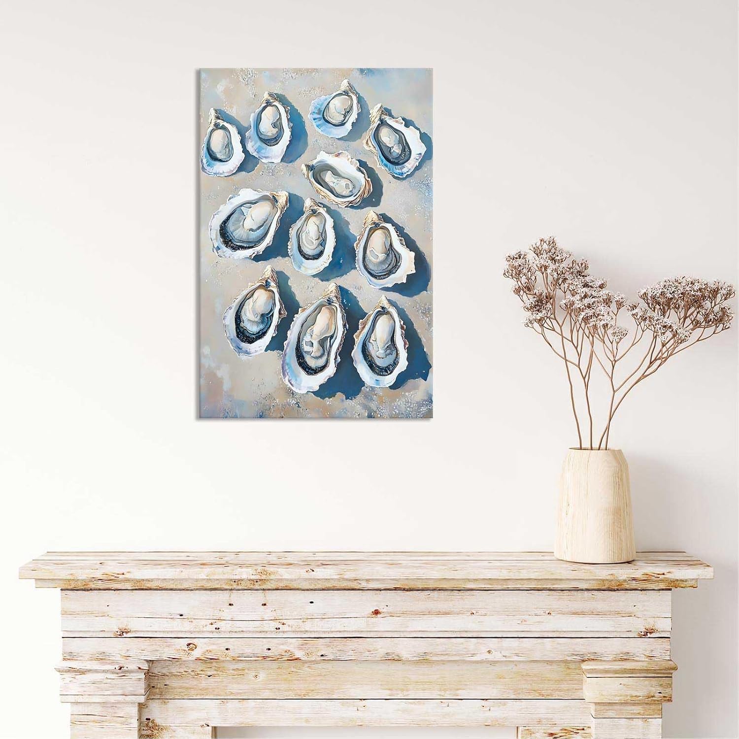 Retro Simple Oyster Poster 12x16in Framed
