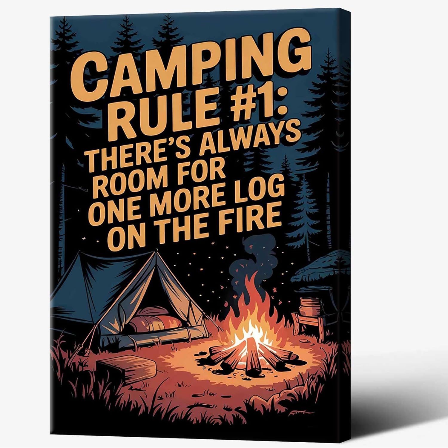 Vintage Camping Posters 24x36in Framed Wall Art