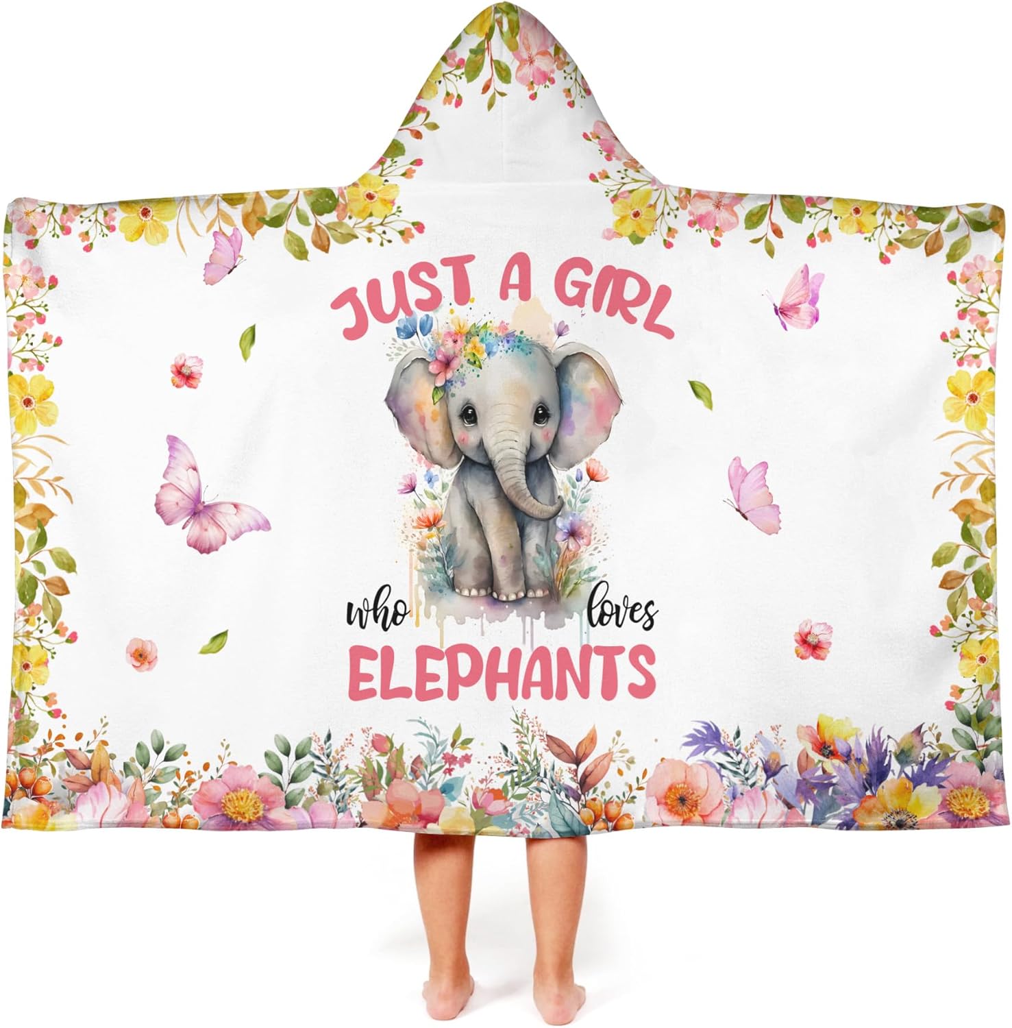 Elephant Hooded Bath Towels for Girls Soft Cotton