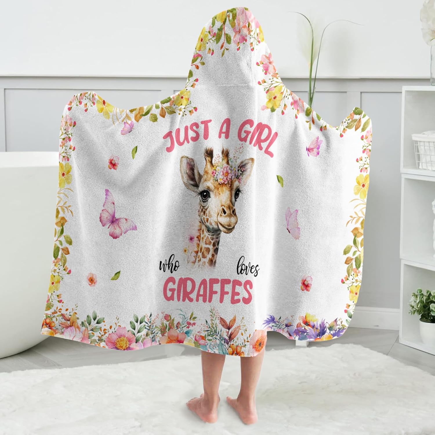 Giraffe Hooded Bath Towels for Girls