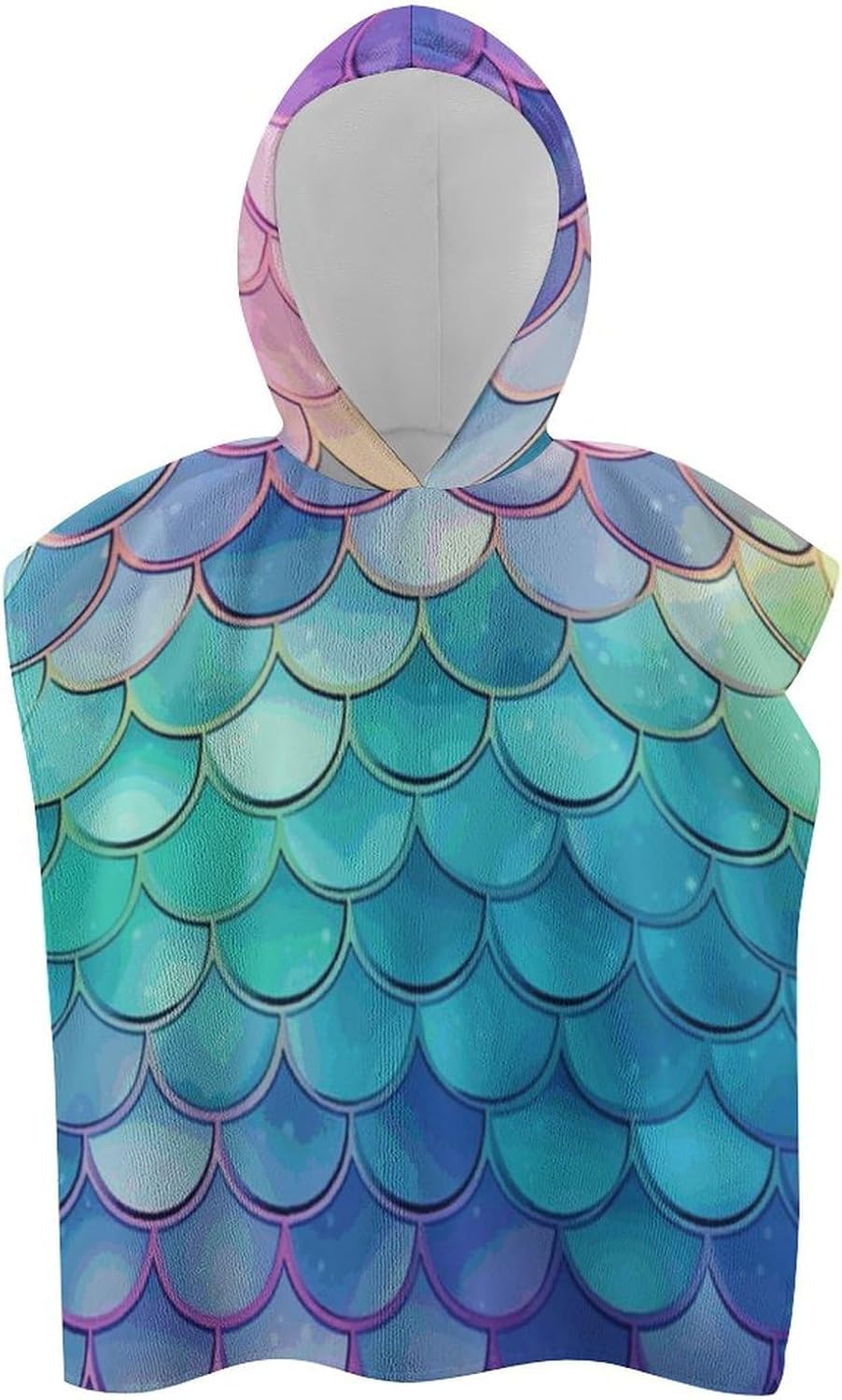 Kids Hooded Bath Towel Mermaid Print