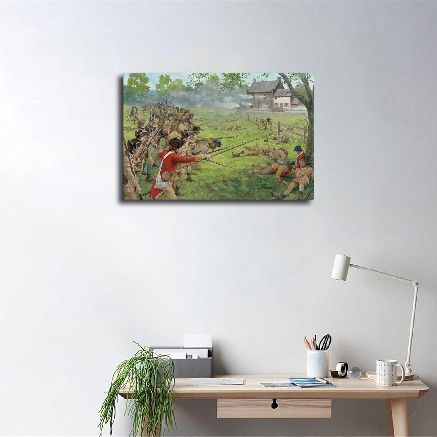 Battle of Lexington American Revolutionary War Poster Canvas Wall Art Print 16x24inch Unframed