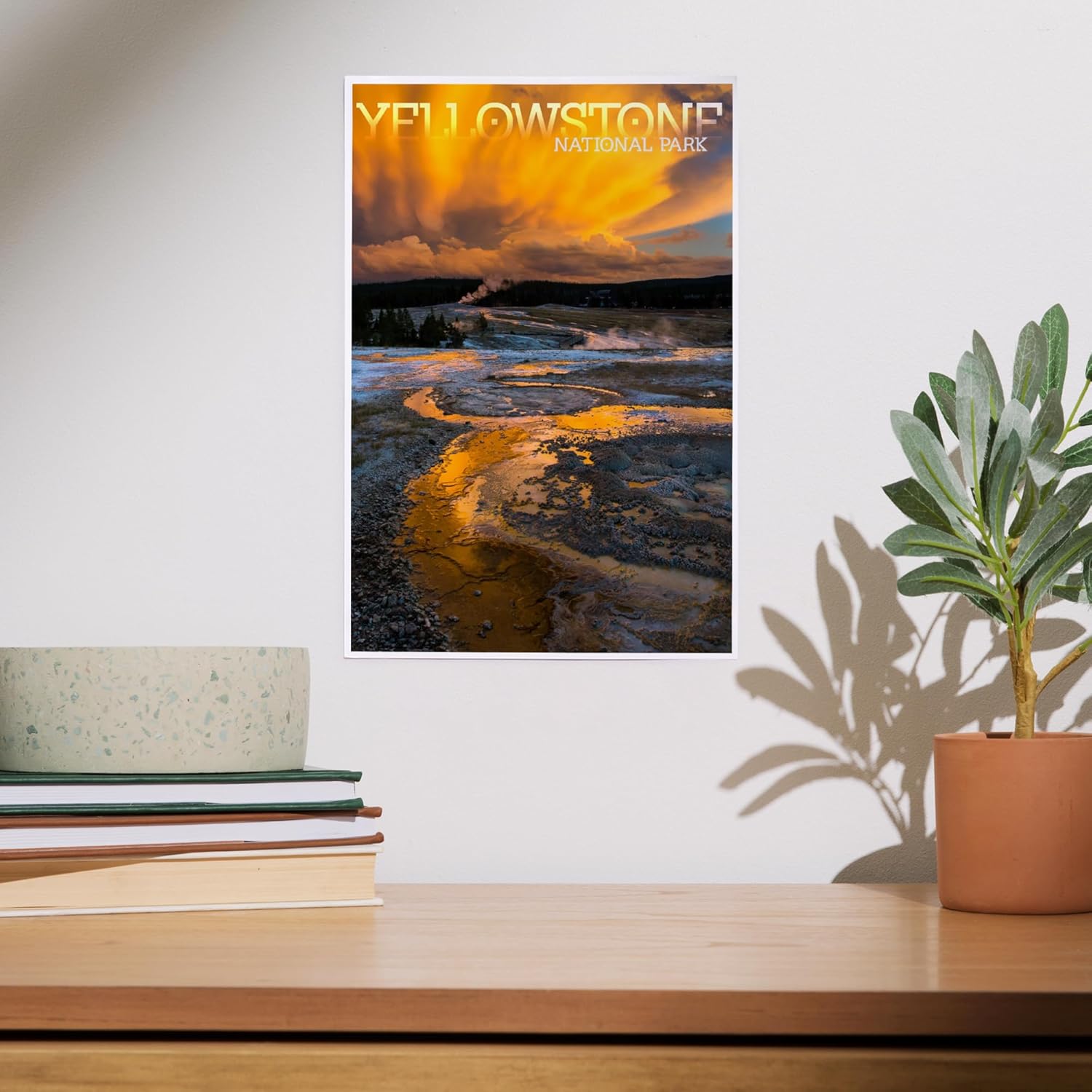 Lantern Press 8x12 Art Print Yellowstone Yellow Sky