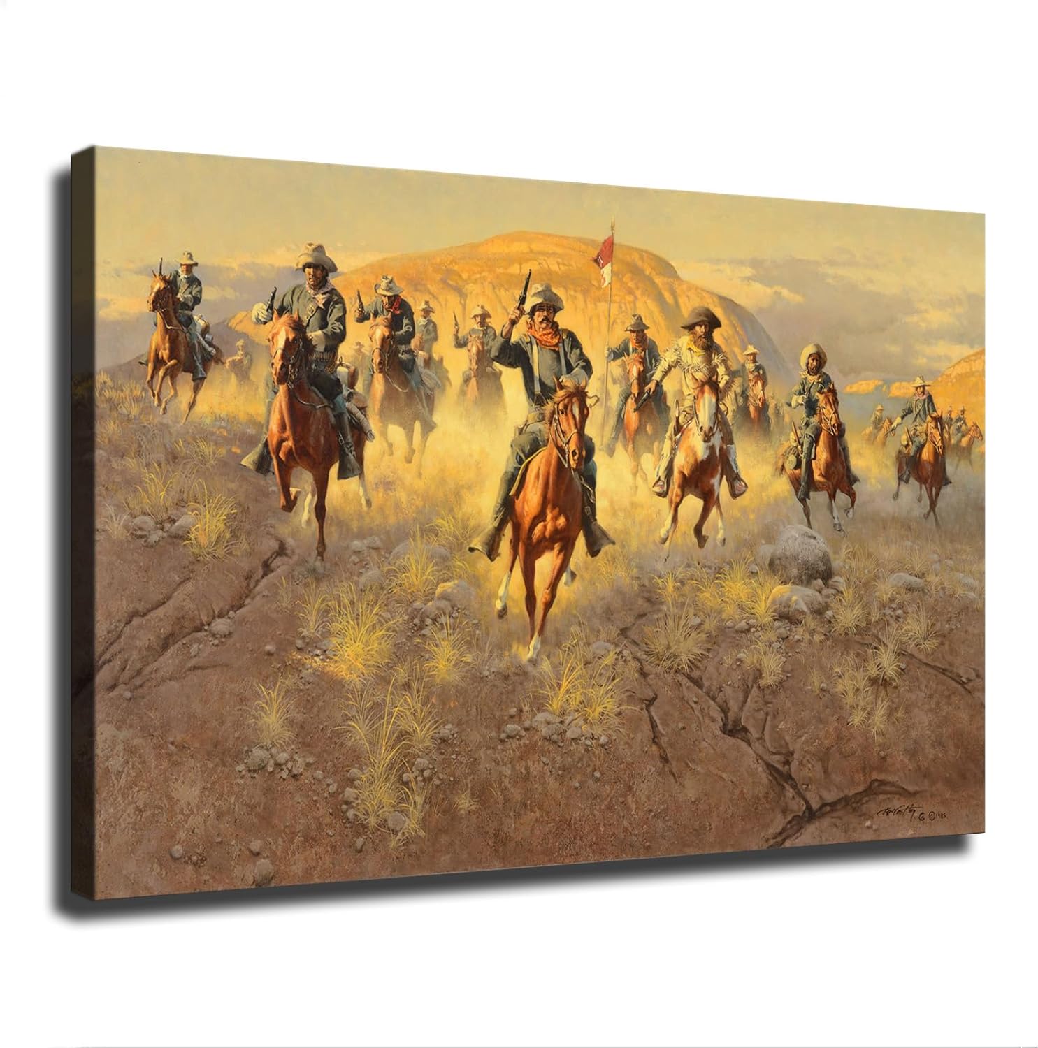 Buffalo Soldiers Framed Canvas Wall Art Poster