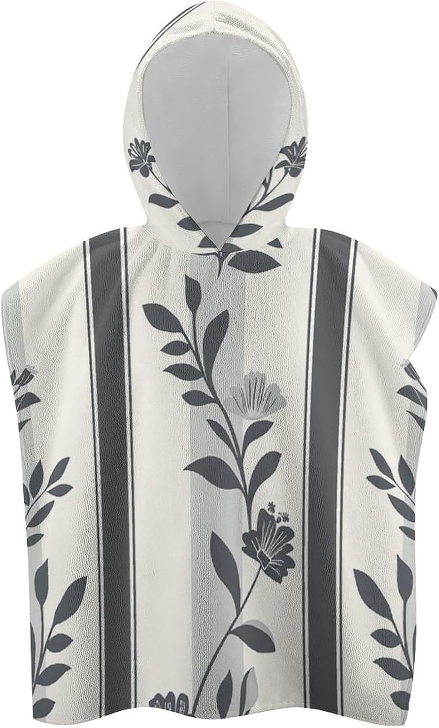 Kids Hooded Bath Towel with Gray Pattern