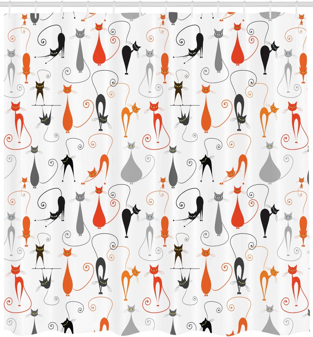 Ambesonne Cat Shower Curtain Modern Minimalist Kitten Pattern 69 x 84