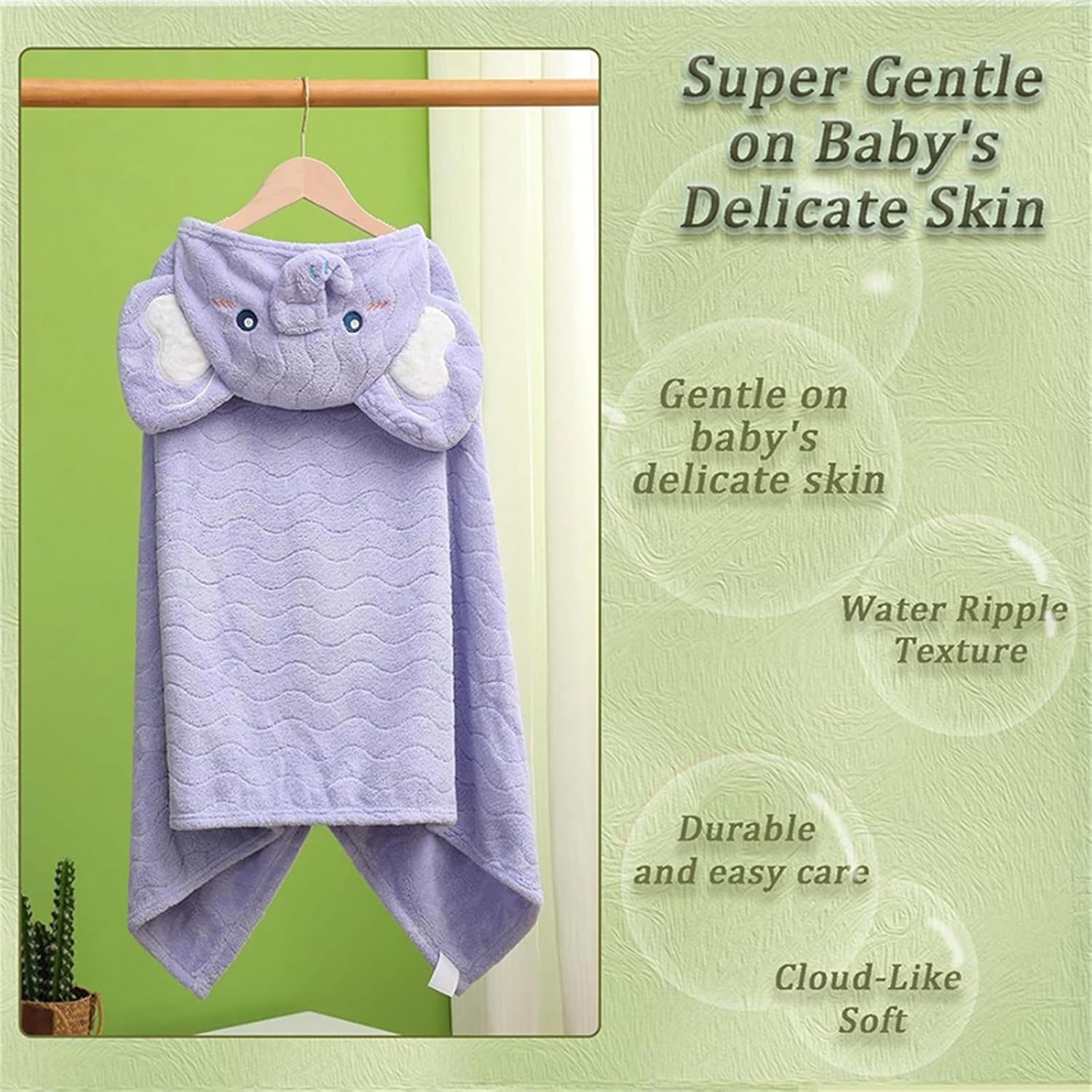 Kids Hooded Bath Towel Large Soft Quick Drying Animal Print