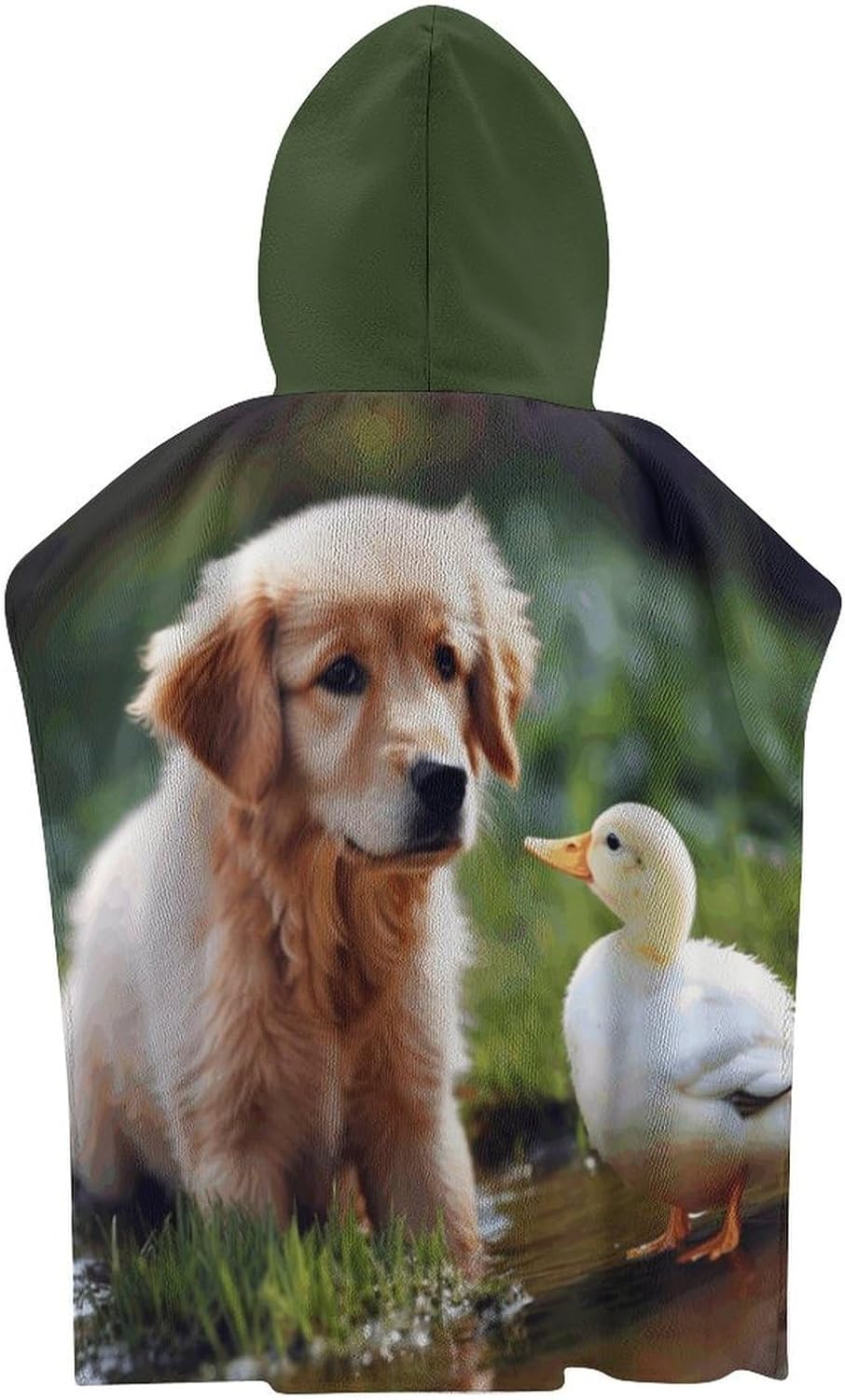 Dog And A Duck Kids Bath Towel with Hood