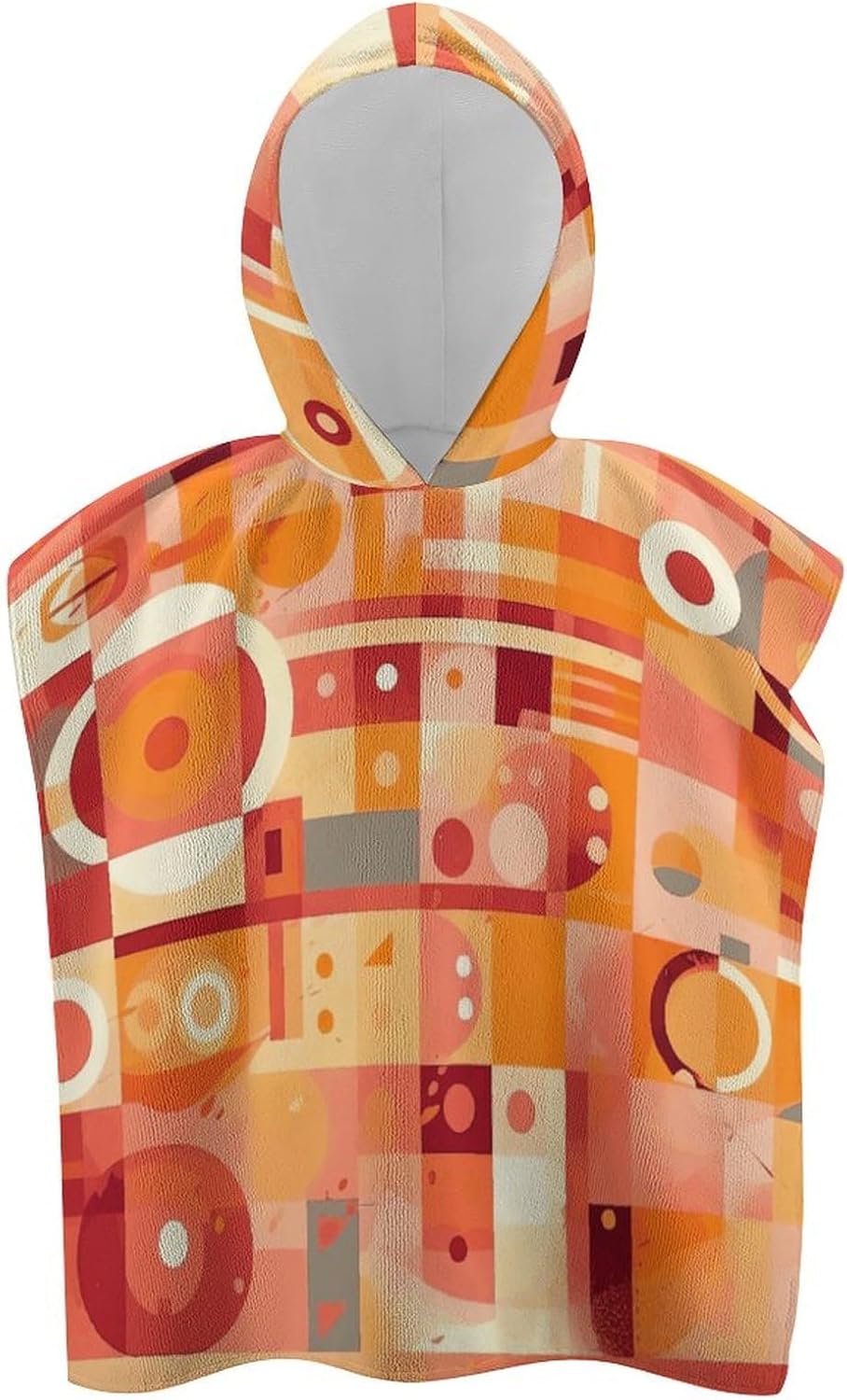 Kids Hooded Beach Towel with Yellow and Cream Print