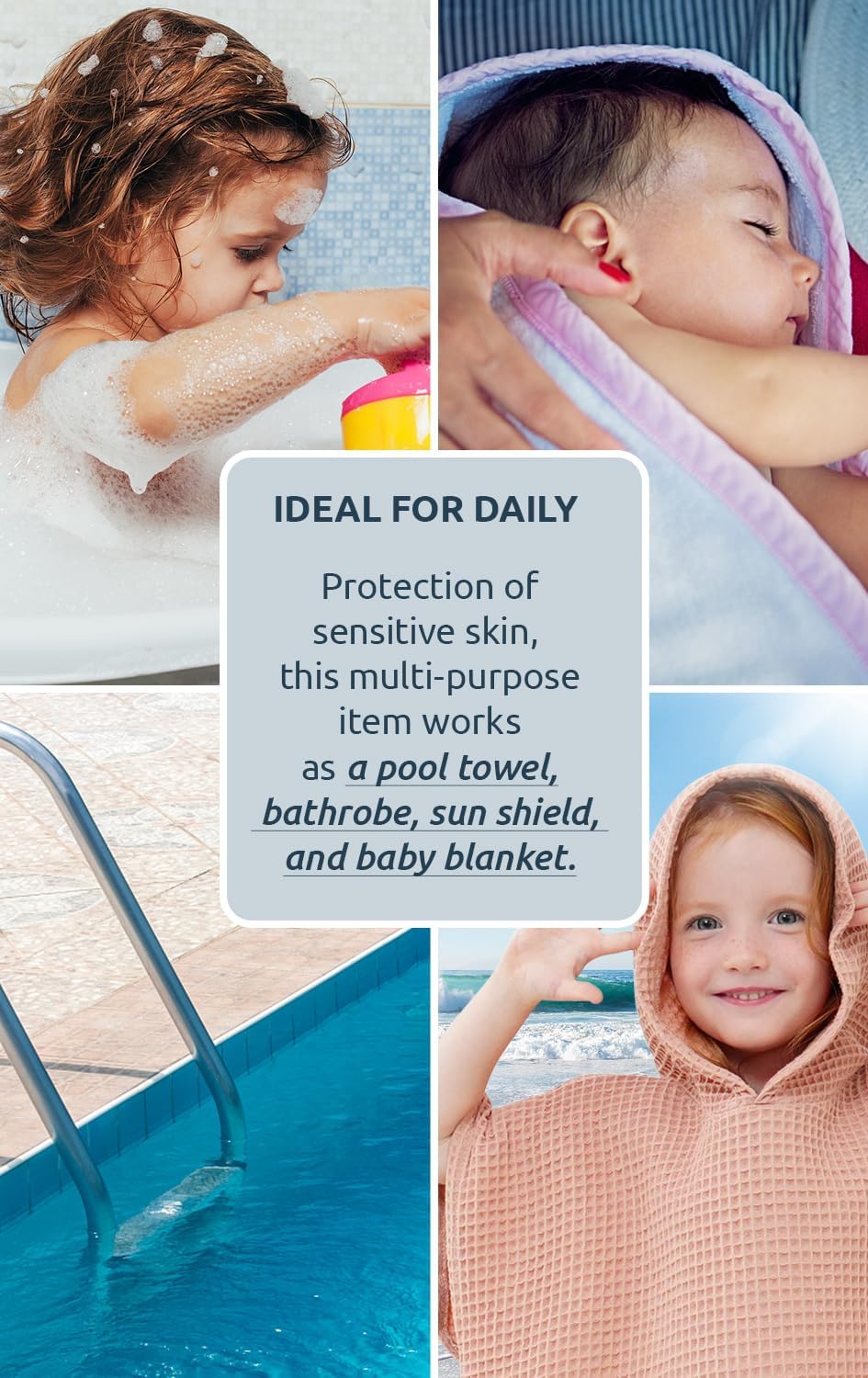 BANGSAUR Hooded Bath Towel for Kids 2-5 Years