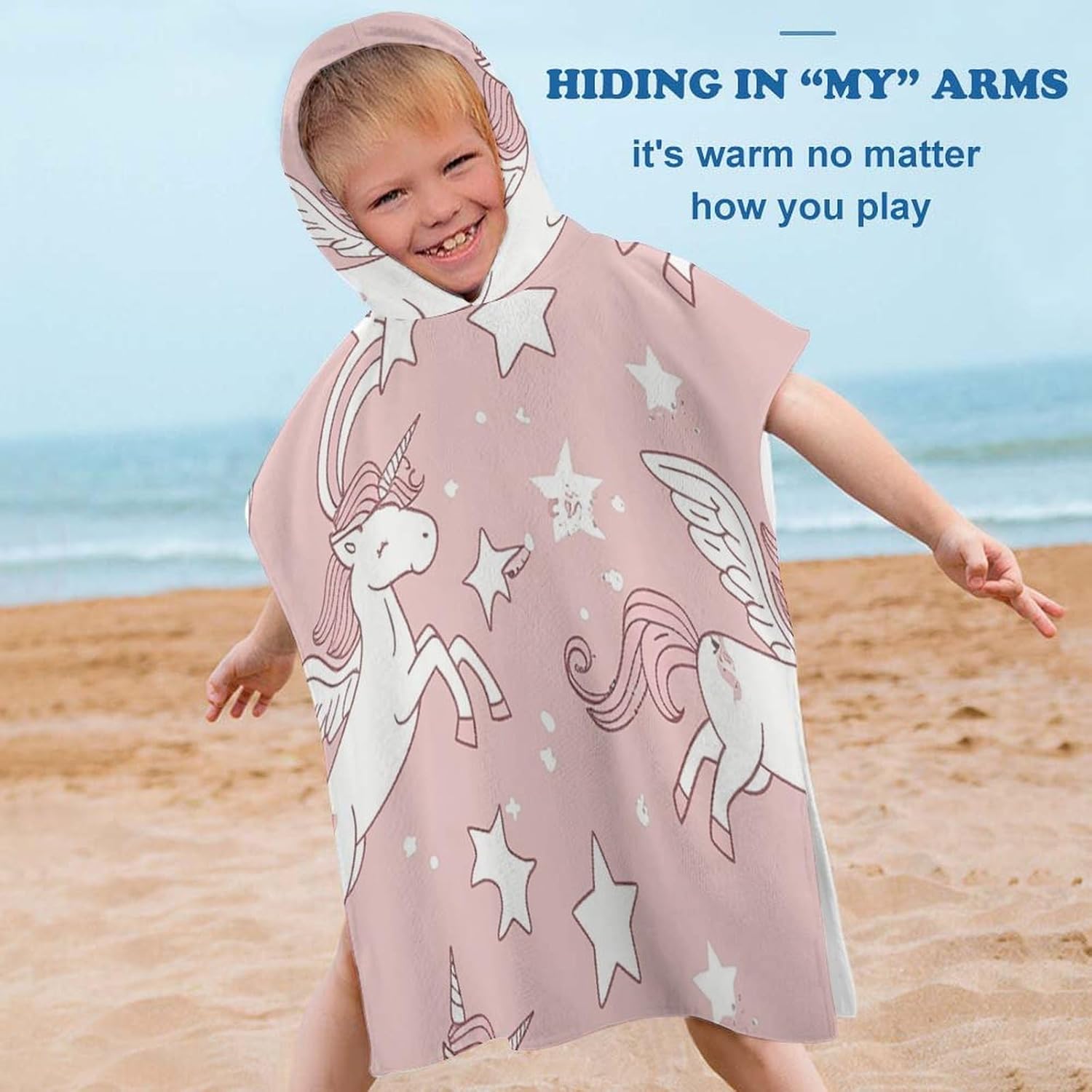 Magic Horse Pattern Kids Hooded Bath Towel