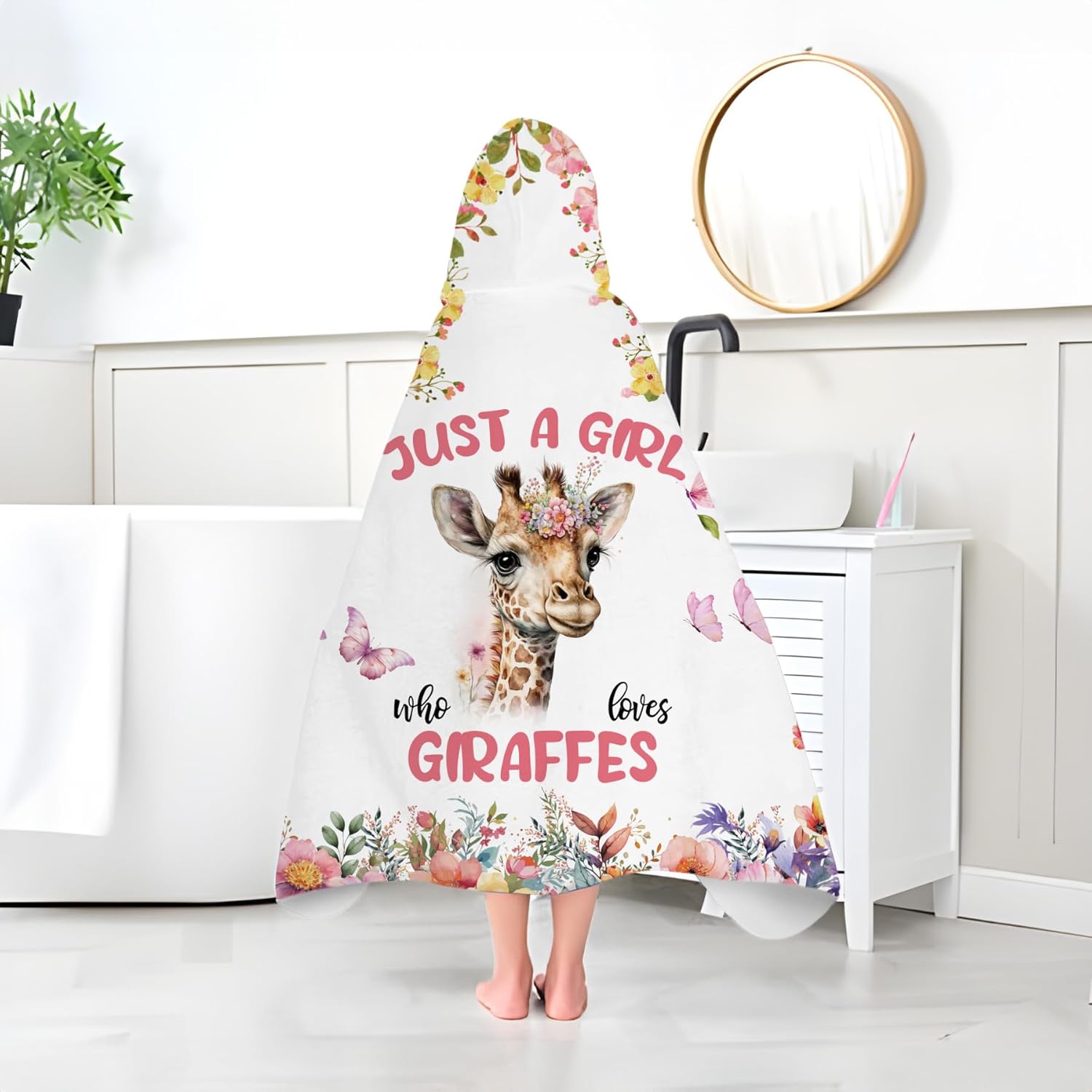 Giraffe Hooded Bath Towels for Girls