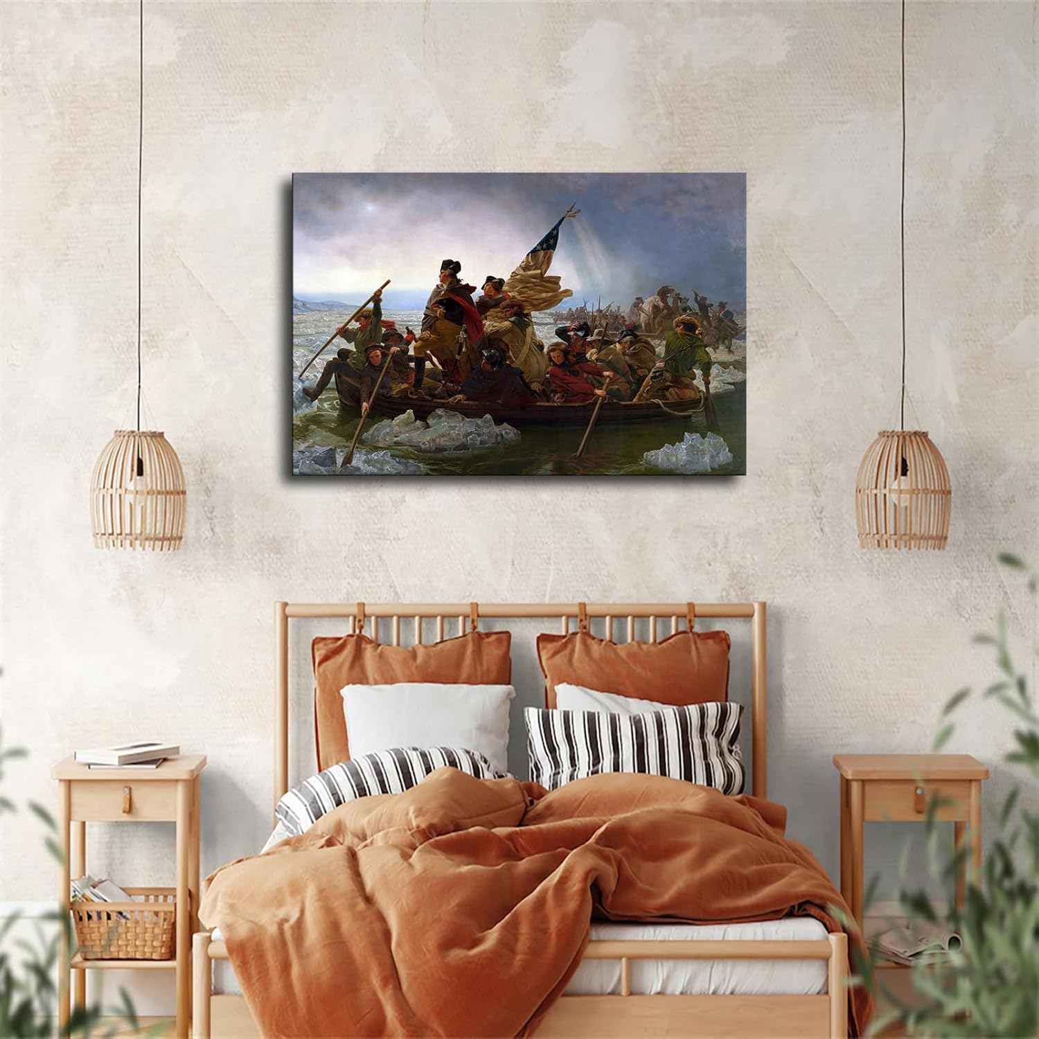 George Washington Crossing The Delaware Poster Canvas Wall Art Print 24x36inch Unframed