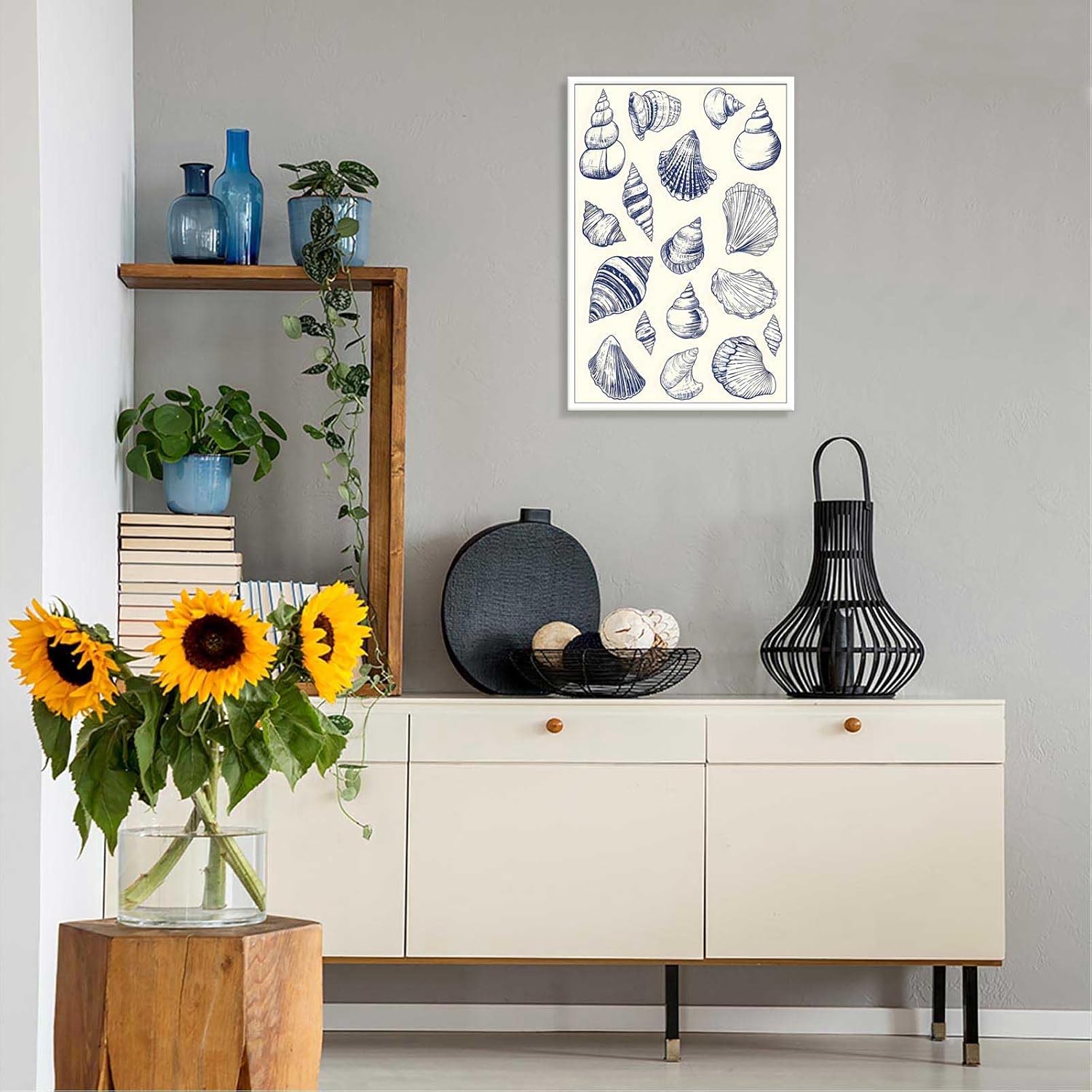 Retro Simple Shell Poster 12x16in Unframed